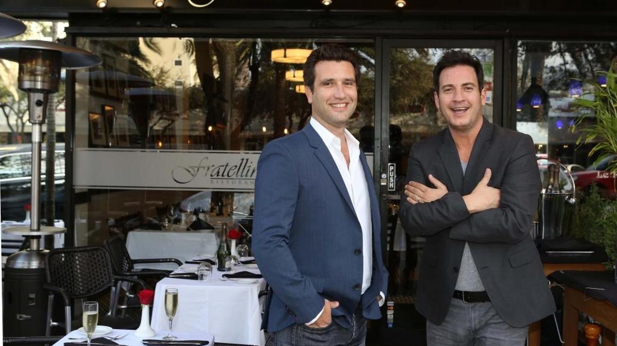 Sergio Tarantini, left, and Beto DiCarlo are owners of Fratellino, an Italian restaurant on Miracle Mile in Coral Gables.