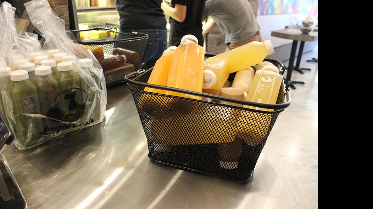
Juice drops: When Jugofresh stores close for the day, employees donate perishable juices to nearby businesses. 
