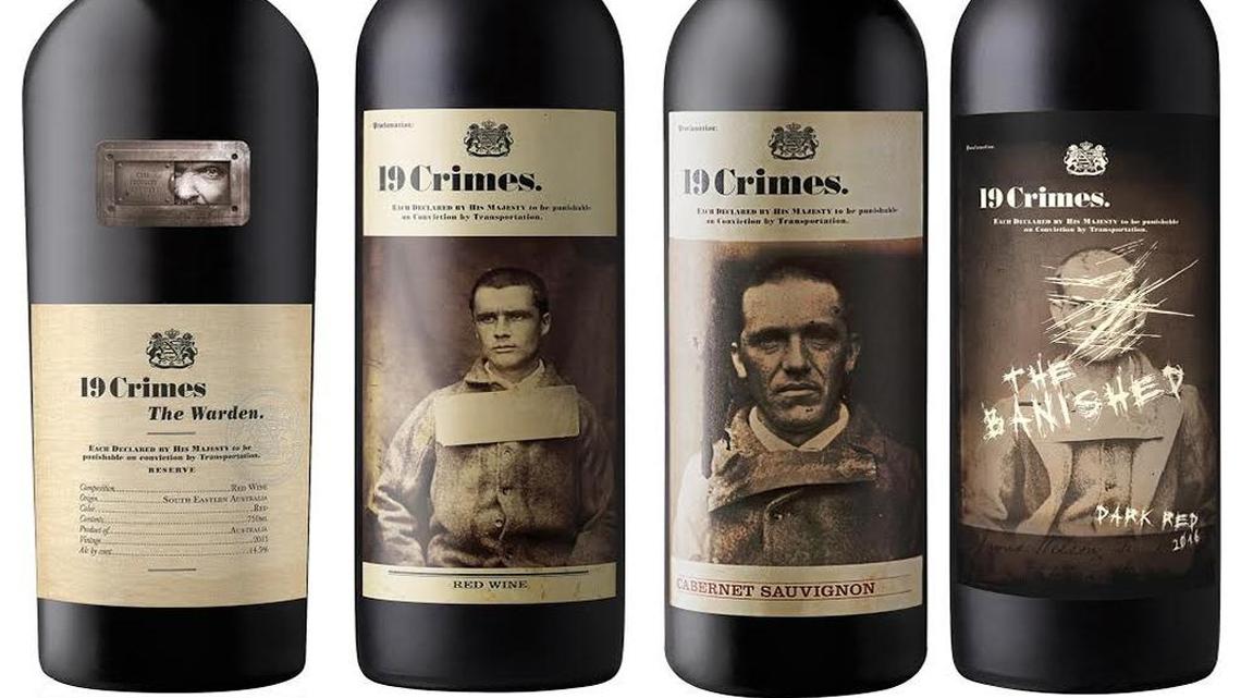 19 Crimes red wine includes a Cabernet Sauvignon and Shiraz blends.