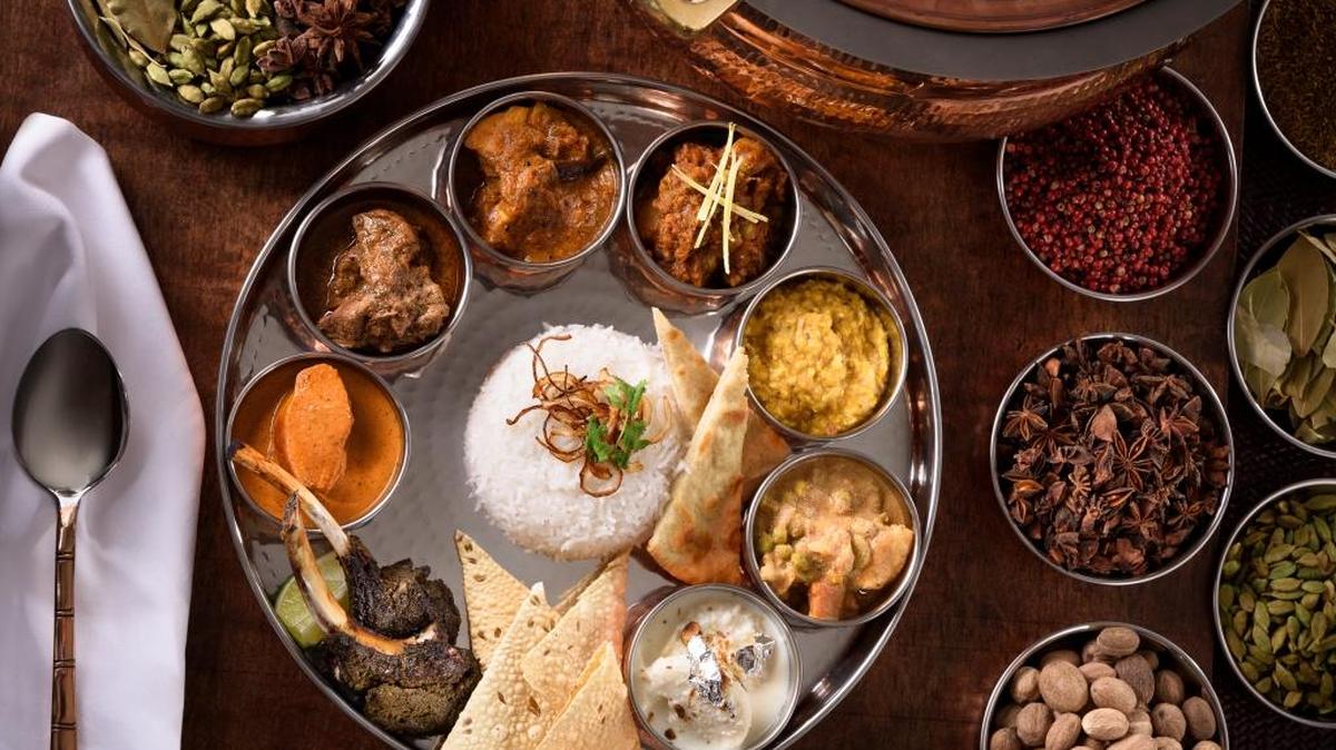 Jaya, a new modern-Asian restaurant opening at The Setai in Miami Beach, serves a Thali Platter with small bowls of different meats and vegetables.