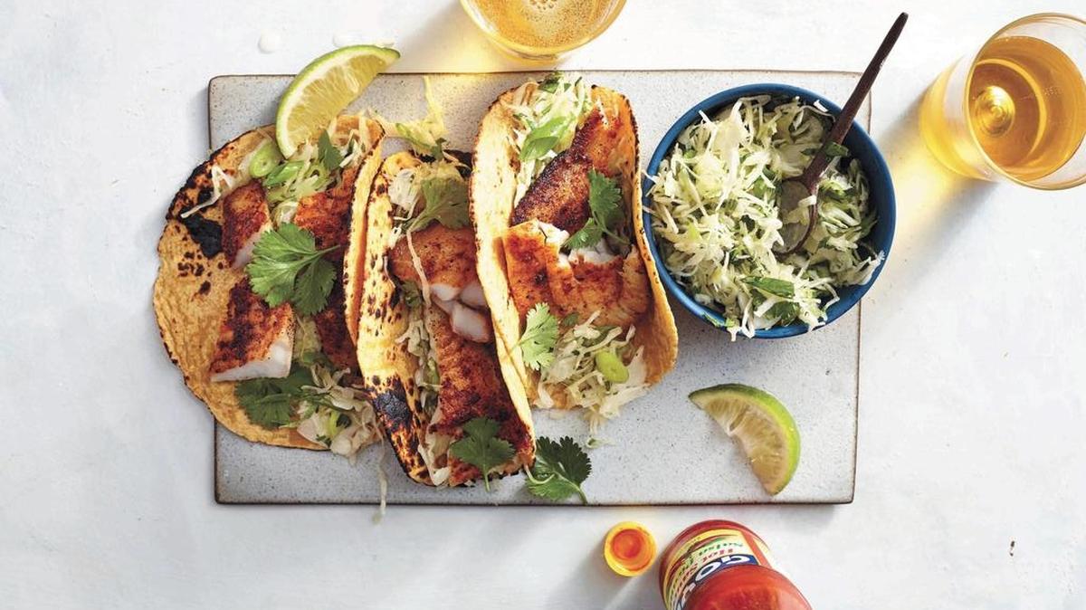 Fish Tacos w/ Cilantro Slaw : Alison Miksch Photography / Margaret Dickey Food Styling / Audrey Davis Prop Styling