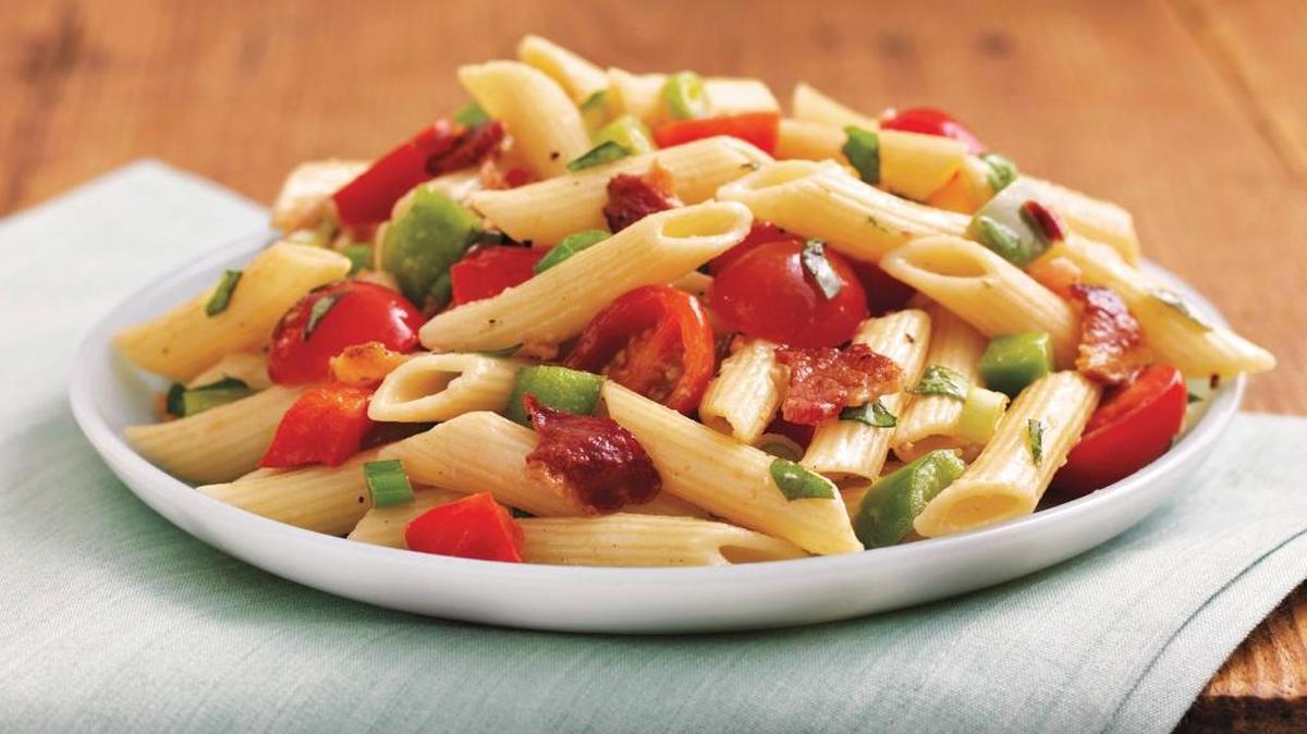 Bacon and Basil Pasta Salad.