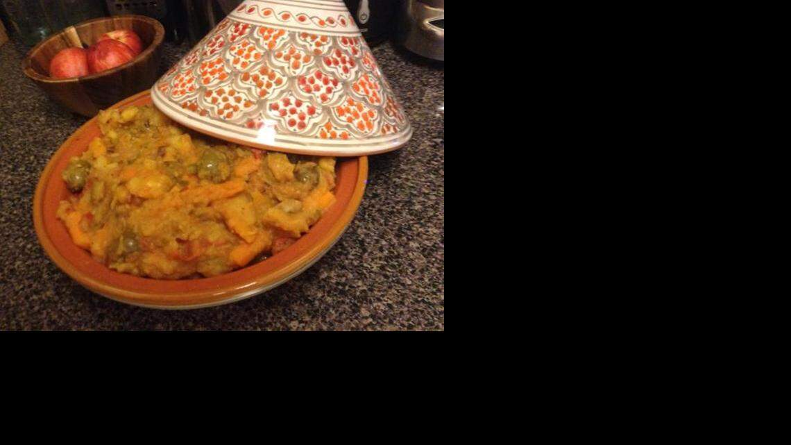 
Look, Ma, no meat: Although traditionally cooked with lamb or chicken, a Moroccan tagine can be just as satisfying with vegetables.
