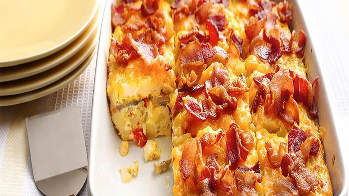 Bacon and Hash-Brown Egg Bake.