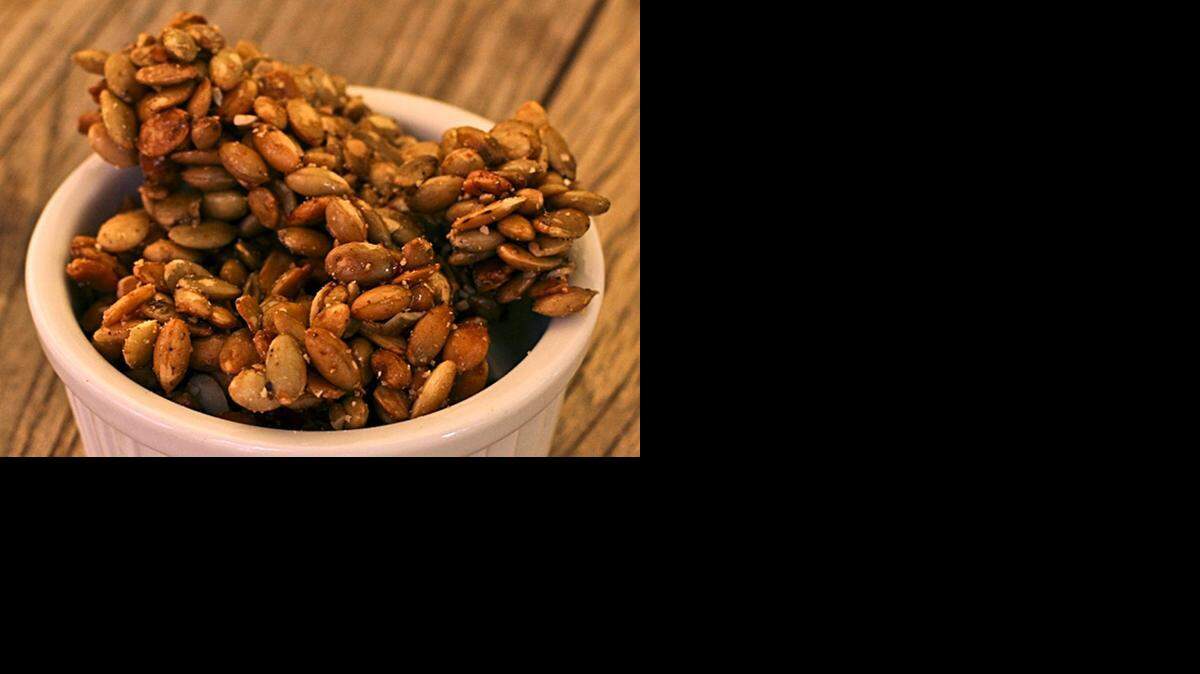 
Spiced pumpkin seeds: A quintessential fall snack that’s easily made at home. 
