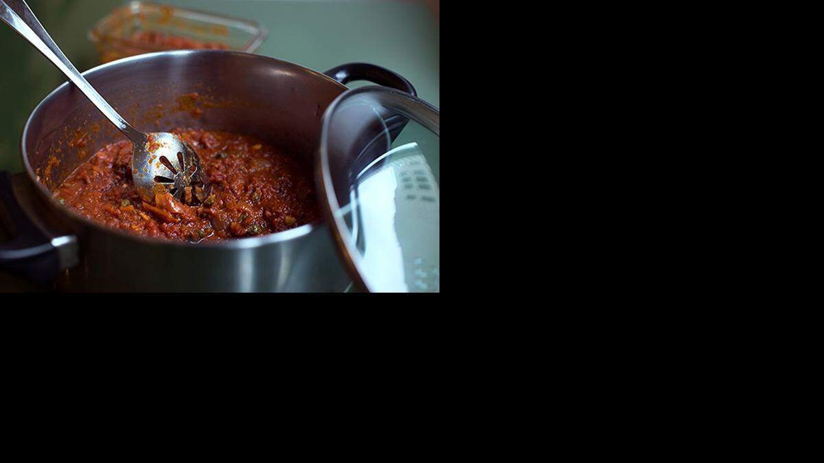 
Puttanesca sauce: Lemon zest keeps you going back for another taste. 
