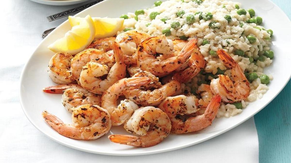 Tarragon Shrimp With Easy Risotto