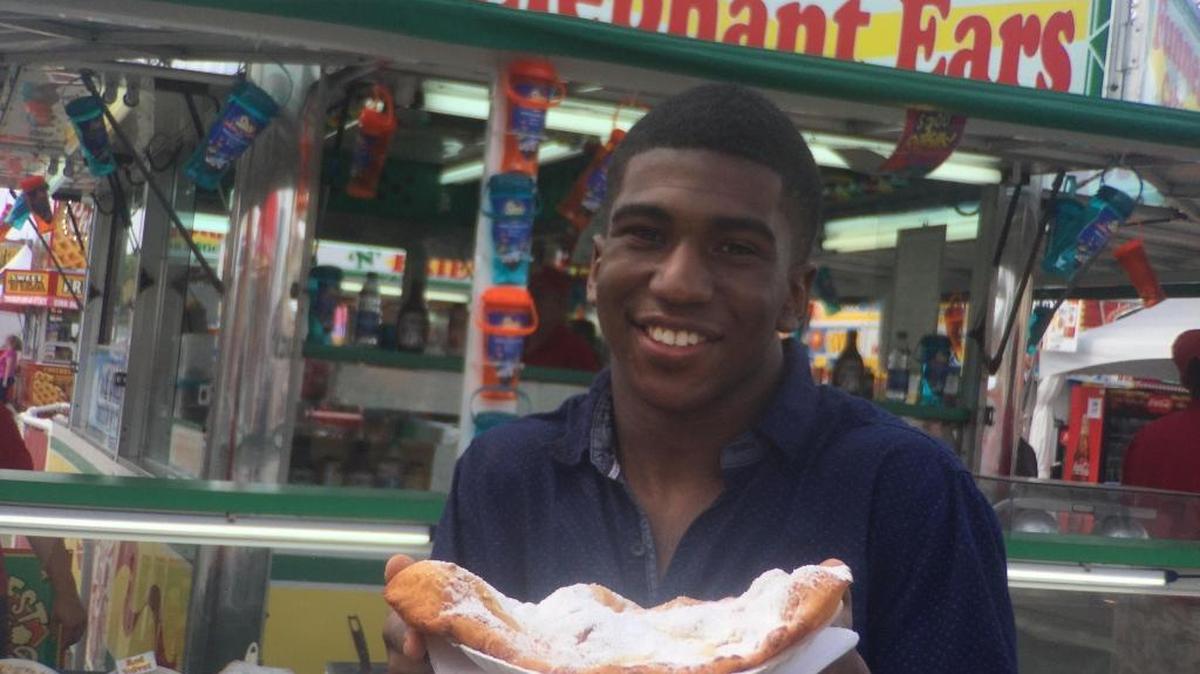 This year was Gregory Thompson's first time eating an elephant ear and visiting the fair.