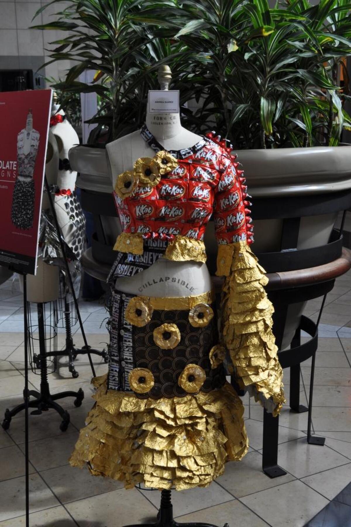 A KitKat and Hershey Milk Chocolate fashion by Andrea Suarez of Miami International University of Art & Design at the second annual Chocolate Show April 29, 2017, at Miami International Mall in Doral.