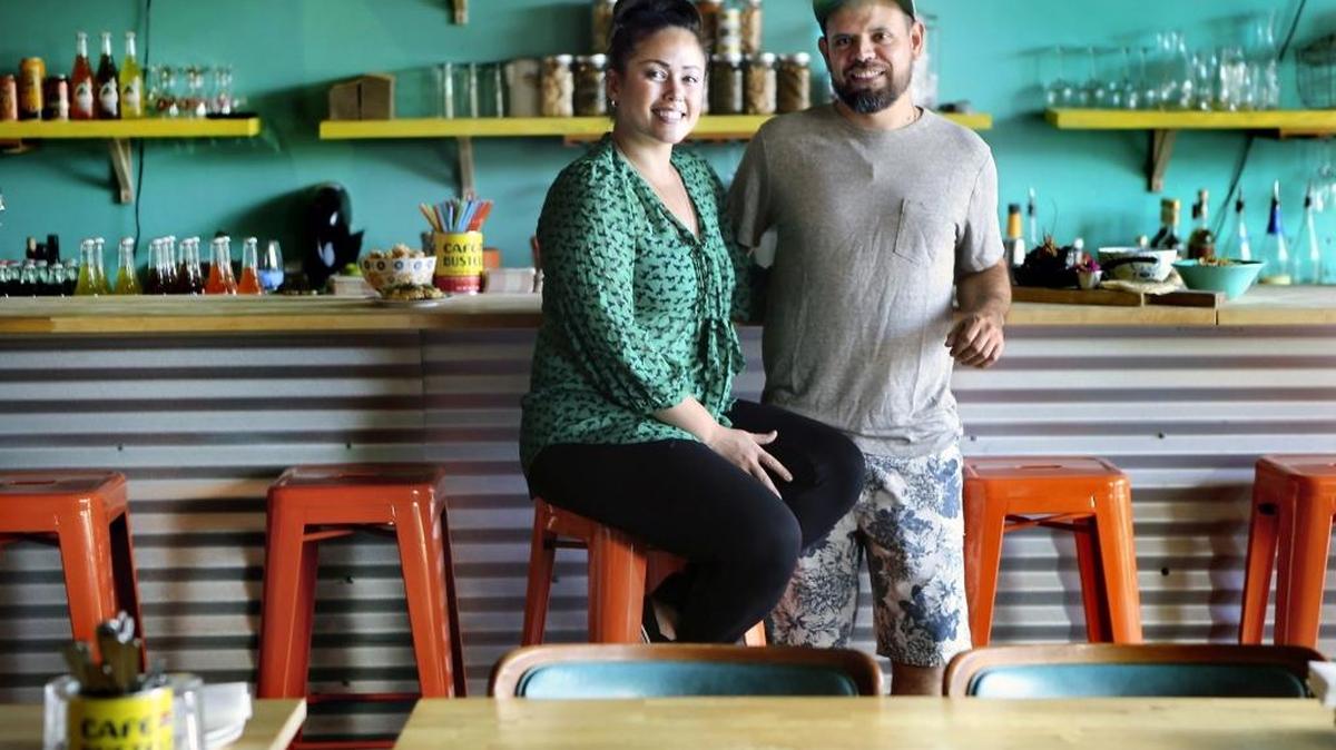 The Fed owners Aniece Meinhold and chef Cesar Zapata pause at the bar of the Miami restaurant. They unveiled their new restaurant concept to reflect healthier lifestyle choices. ‘I feel it in my bones this is the right thing,’ Meinhold said.