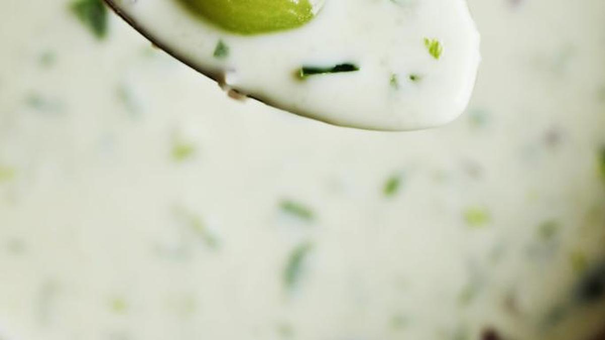 Pineapple Cucumber Gazpacho, adapted from a Whole Foods recipe.