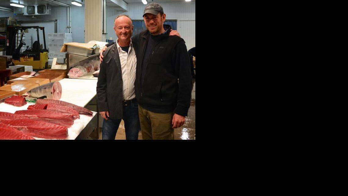 
Chris Holland, left, of Key West, with Dock to Dish founder Sean Barrett. 
