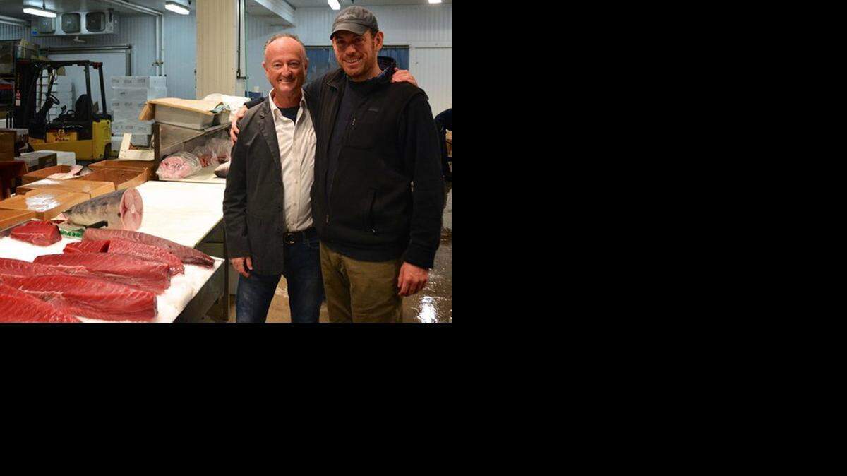 
Chris Holland, left, of Key West, with Dock to Dish founder Sean Barrett. 
