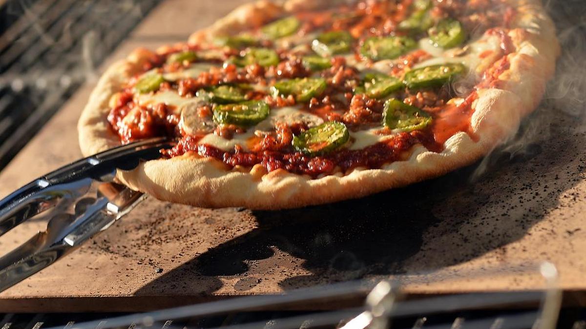 Grilled pizza is one option for a post-storm meal.
