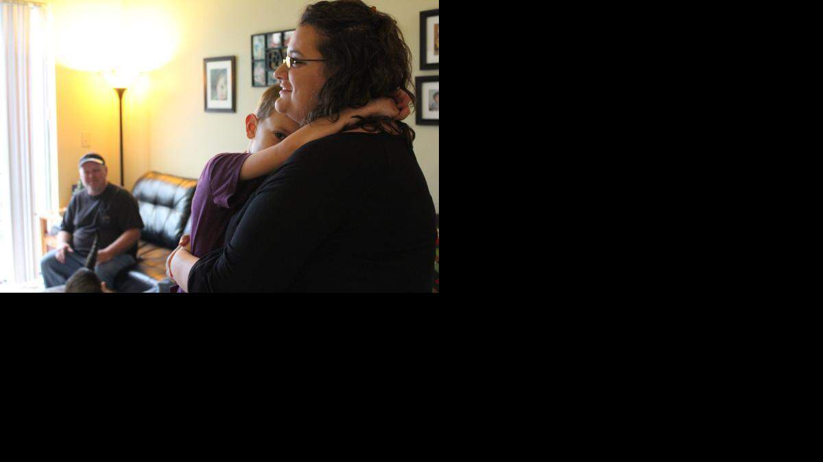 
Roger Roessler, 44, was diagnosed with Parkinson’s Disease five years ago and now struggles daily to complete everyday tasks. His wife, Rosie, 31, takes care of him and their three children.
