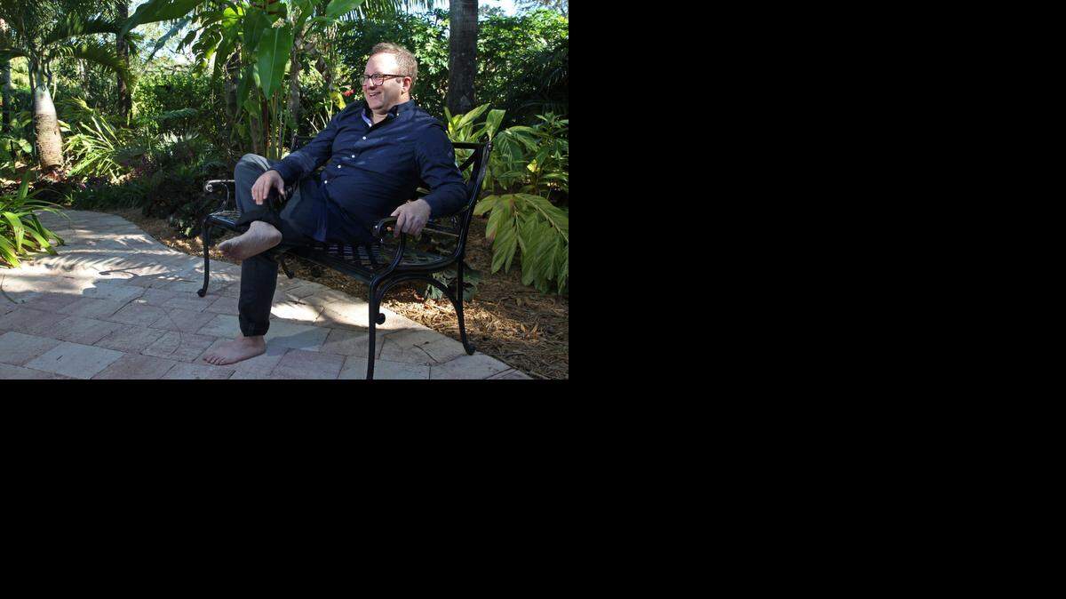 
MIAMI GUY: Jerry Kolber, 42, creator and executive producer of the Emmy-nominated show ‘Brain Games,’ which appears on both the National Geographic channel and Fox, at his family's home in Miami.
