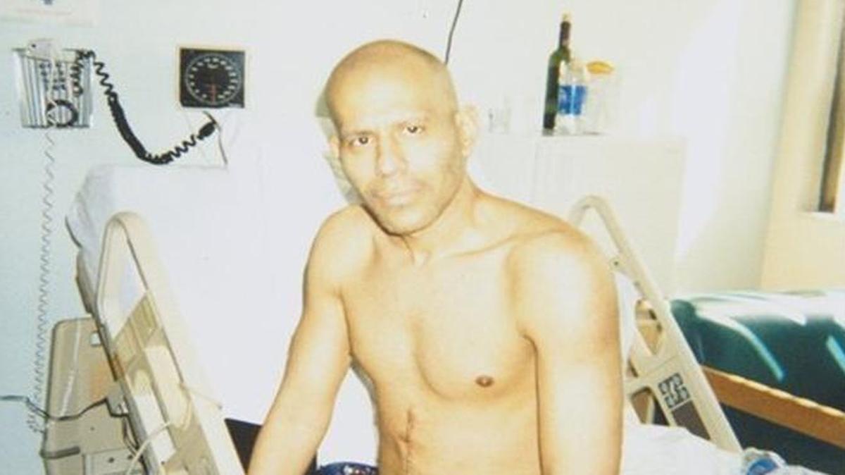 Cancer survivor David Gandell, during one of his many treatments.