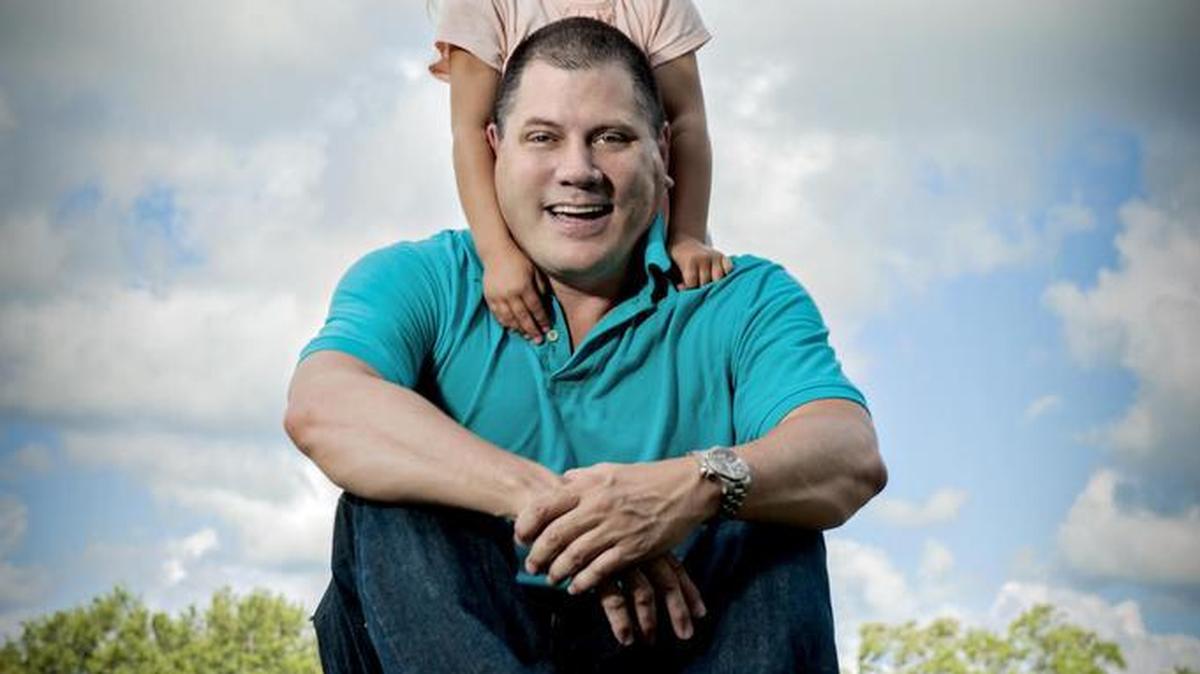 
Lance Vanschaik, now getting restful sleep, plays in a park with his 3-year-old daughter, Alexandra.
