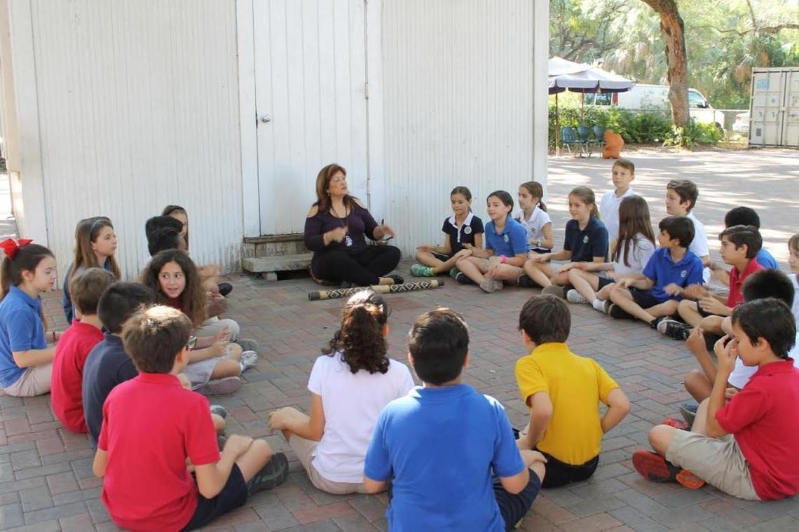 Marlem Diaz-Brown starts her fourth grade class out with 10 minutes of mindfulness at Sunset Elementary.