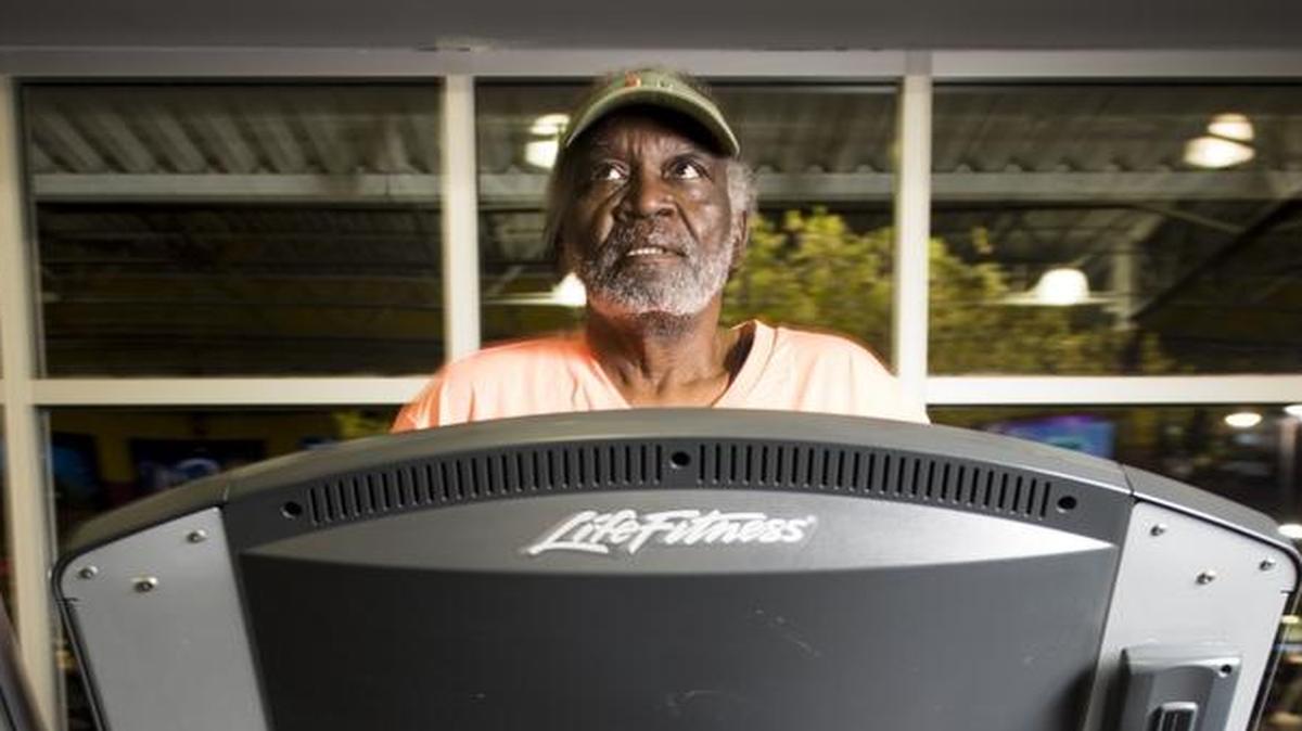 Alvin McCray exercises at Planet Fitness. He had gastric bypass surgery 1 1/2 years ago, lost 150 pounds and is off insulin shots.