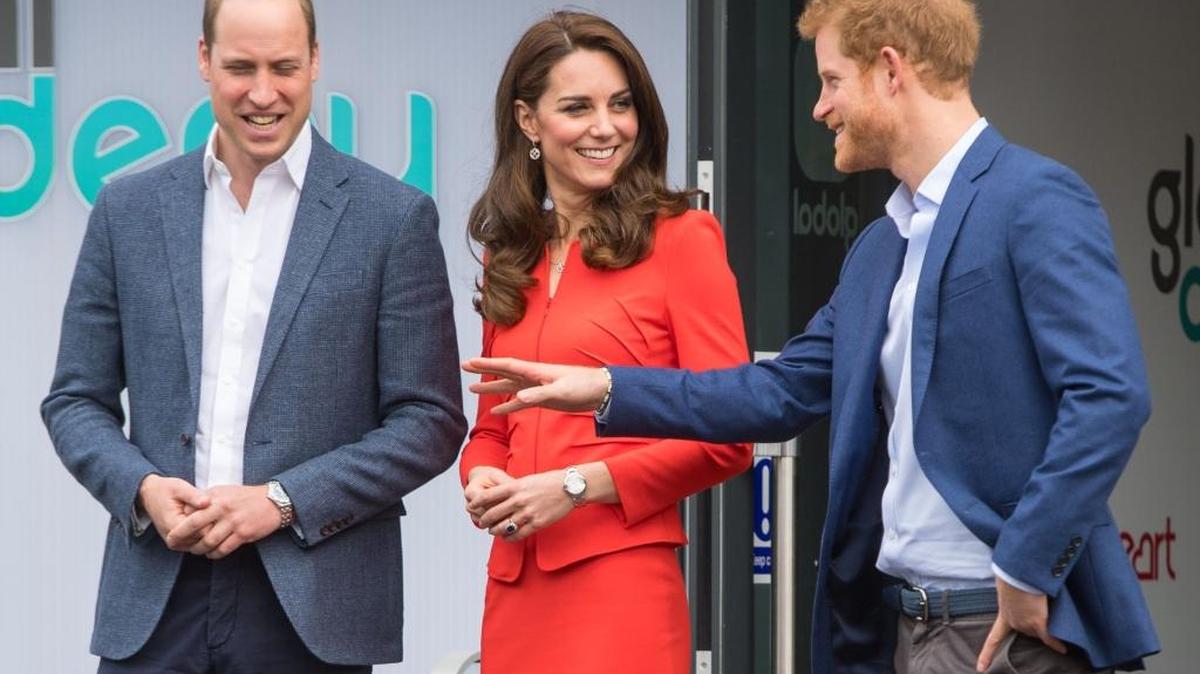 Prince William, Duke of Cambridge, Catherine, Duchess of Cambridge, and Prince Harry attend the opening of The Global Academy in support of Heads Together at The Global Academy on April 20, 2017, in Hayes, England. The Global Academy is a state school founded and operated by Global, The Media & Entertainment Group and will educate students for careers in broadcast and digital media.