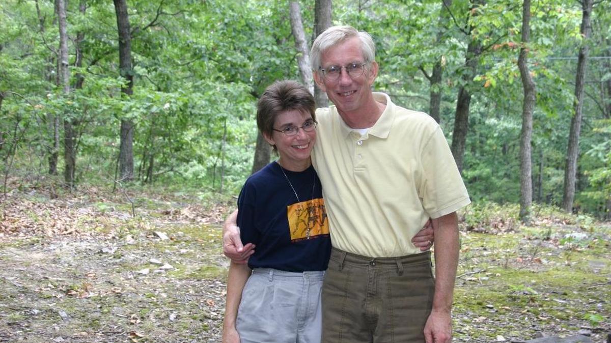 Tracy Grant, with her beloved husband, Bill.