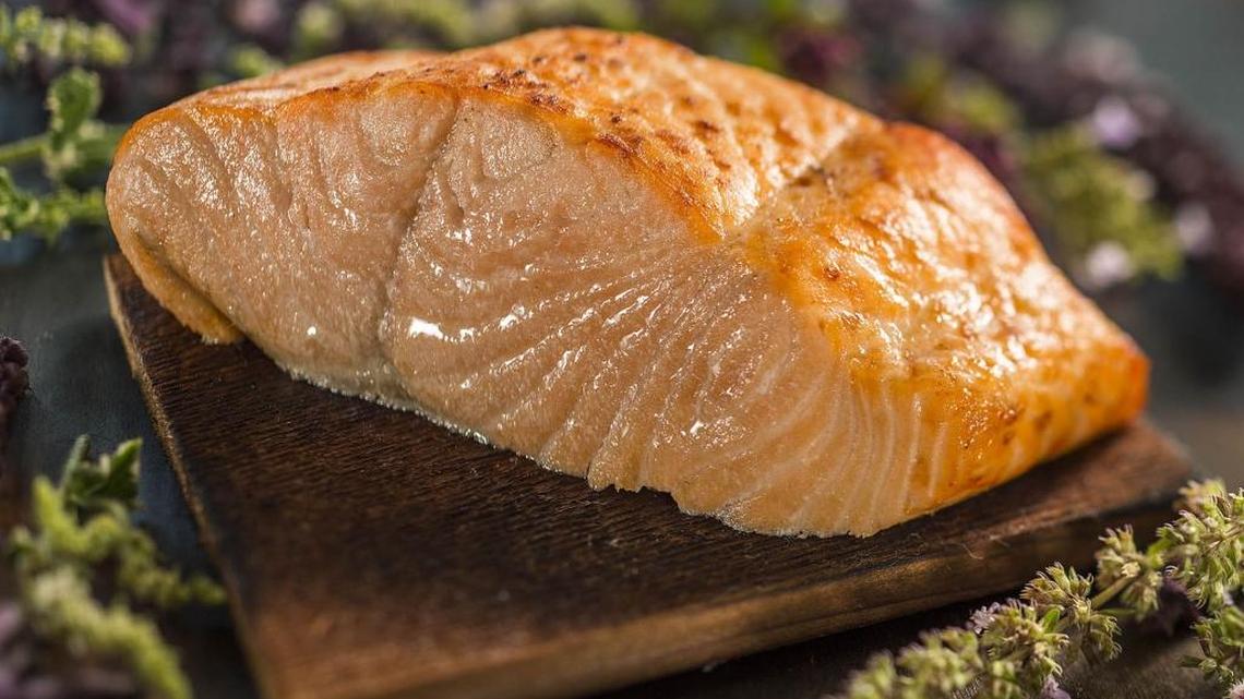 Salmon has omega 3 fatty acids, good for your heart.