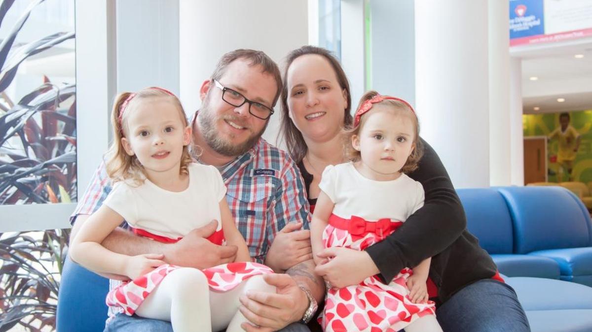 Mackenzie, Aaron, Tina and Addison Morton. Addison, 2 years old, was born with several heart birth defects and had surgery performed at Joe DiMaggio Children’s Hospital in Hollywood when she was 10 days old. Her doctor says she has a good chance of living a normal life.
