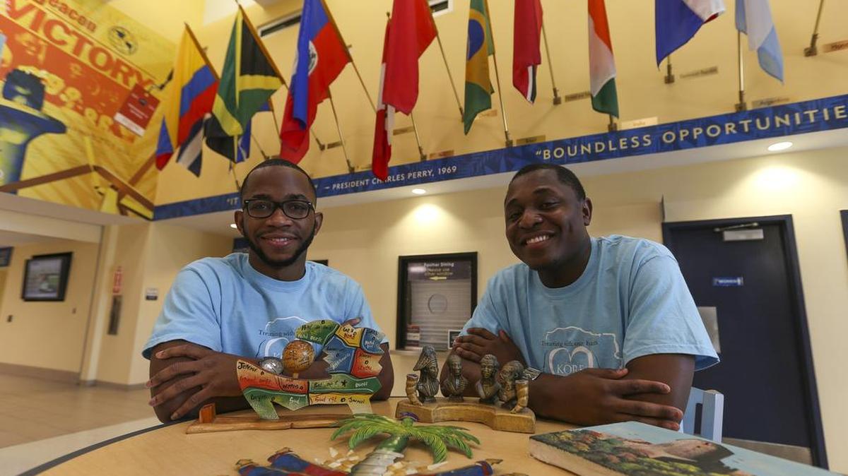 Samuel Jean-Baptiste, 24, left, and Stevenson Chery, 24, right, are Haitian-born medical students from Florida International University. Along with Yves-Dany Accilien, they formed a nonprofit, KORE Haiti, which has helped bring medical students, professionals and services to Haiti.