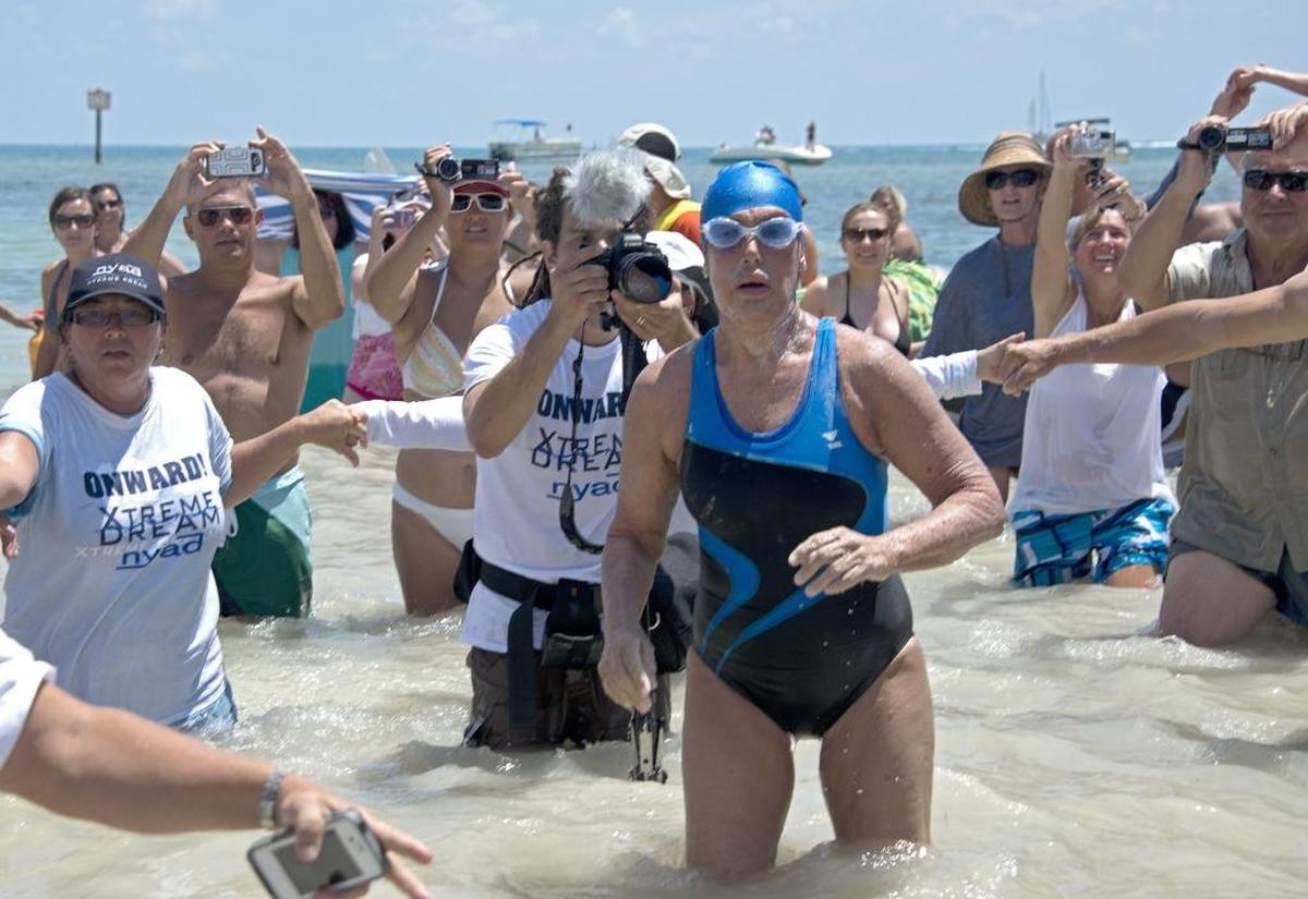 Diana Nyad after her 110-mile swim from Cuba to Key West on Monday, Sept. 2, 2013.