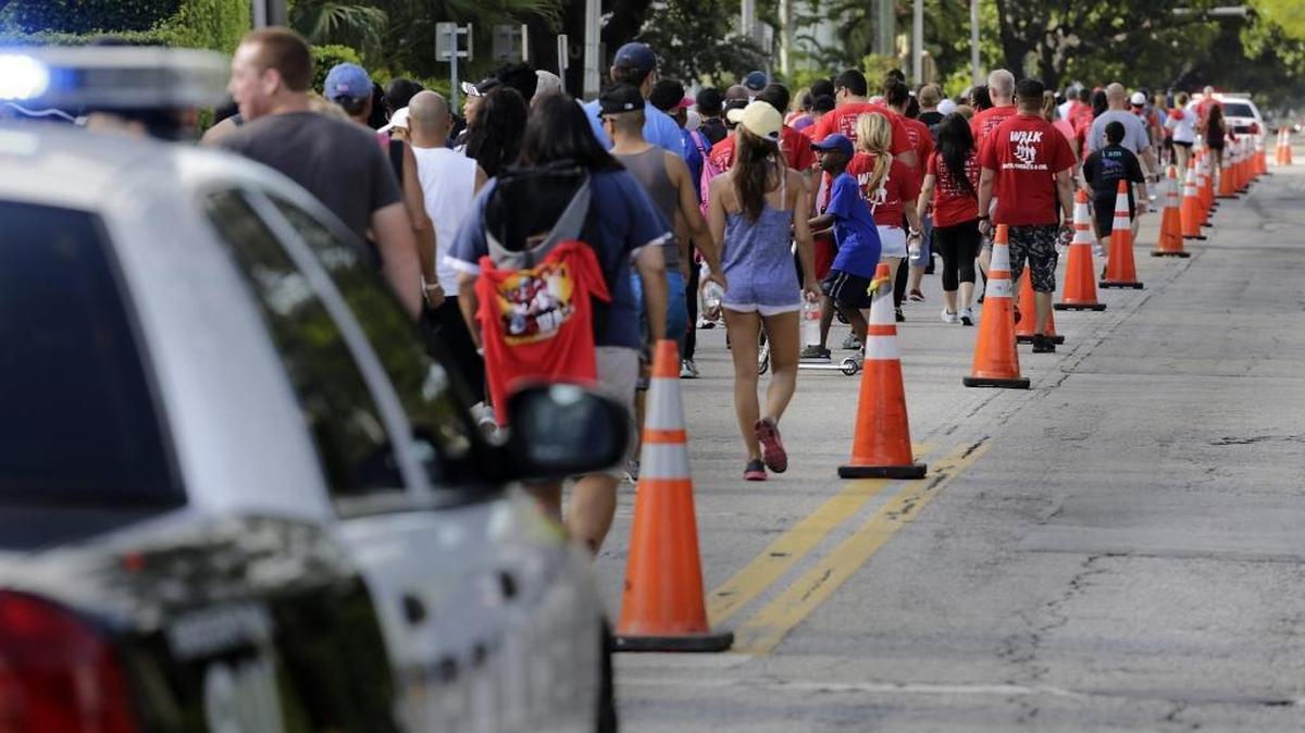 Thousands walk for cure for AIDS at the 2013 AIDS Walk Miami in Miami Beach.