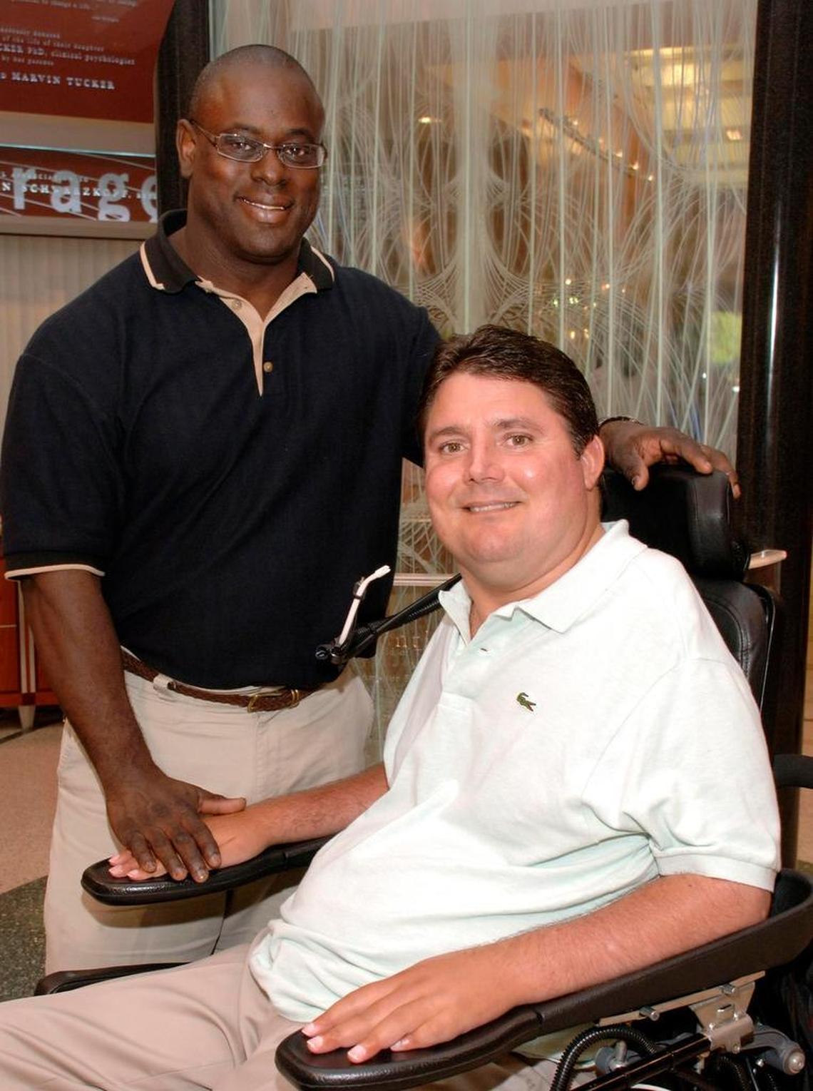 Herman Jacobs was the running back Marc tackled that led to his injury. They’ve since become good friends.