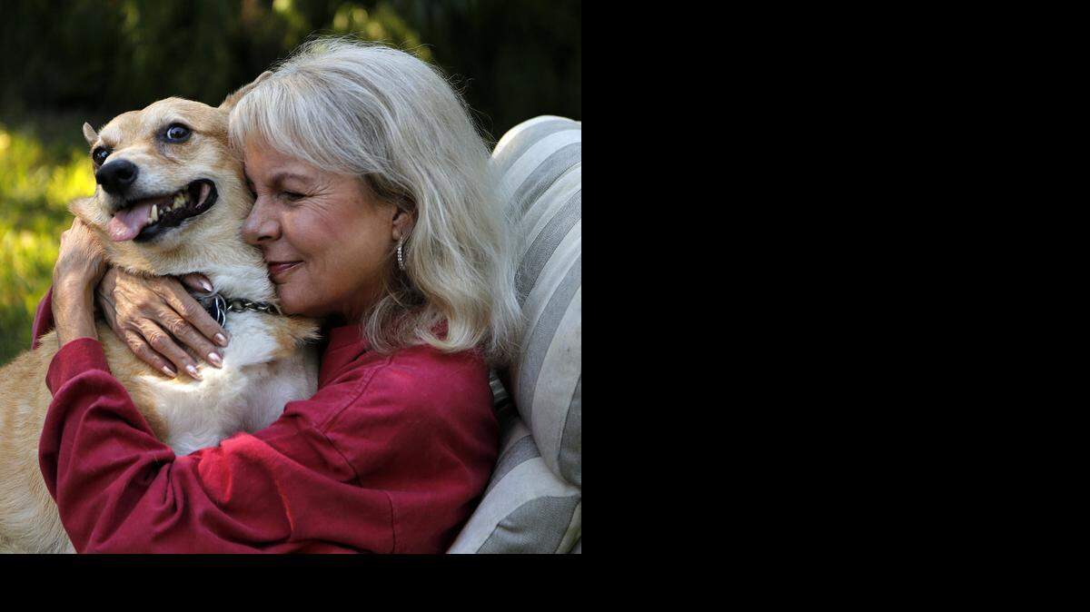 
Kelley Mitchell and her Corgi, Oscar, share some quality time in Mitchell’s backyard in Miami Shores.
