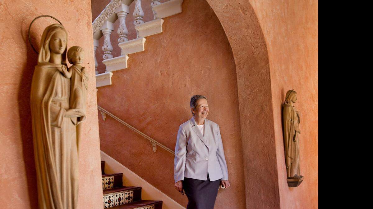 
Sister Suzanne Cooke, here on campus on Thursday April 16, 2015, has been the headmistress of Carrollton School of the Sacred Heart, an all-girls Catholic School in Coconut Grove, for 17 years. She is moving to Washington, D.C., to lead the Sacred Heart schools in the United States and Canada.


