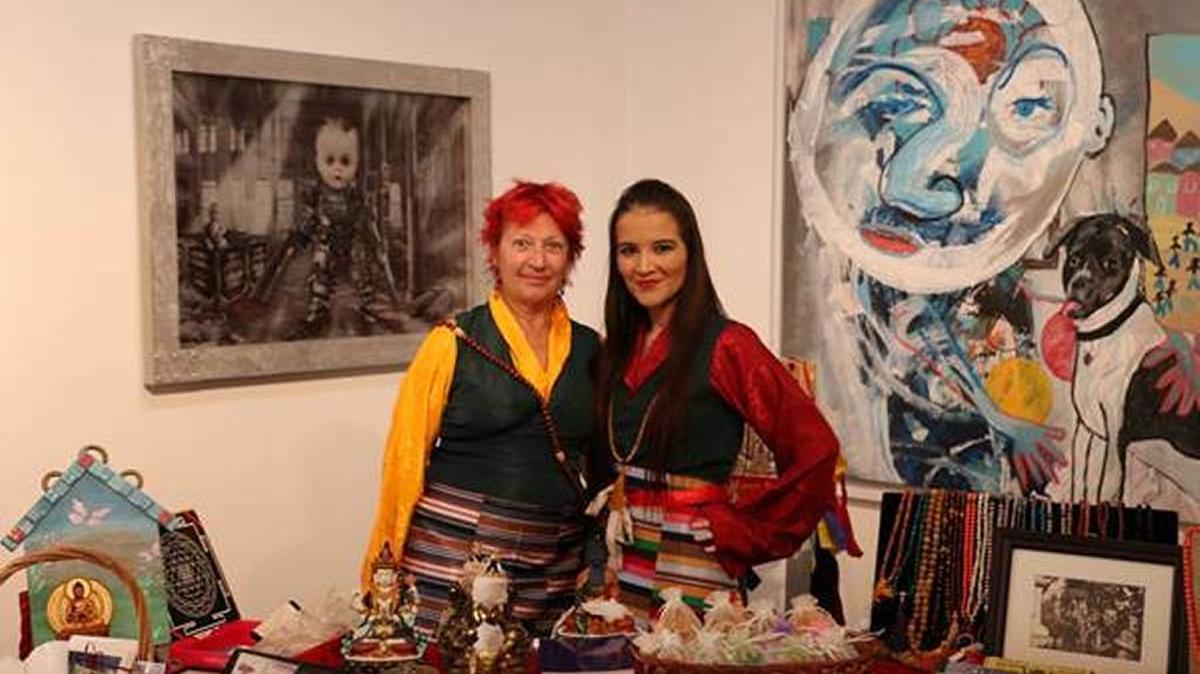 A booth with Tibetan goods during the annual Spirit Miami event hosted by the Kagyu Shedrup Choling Tibetan Buddhism Center.