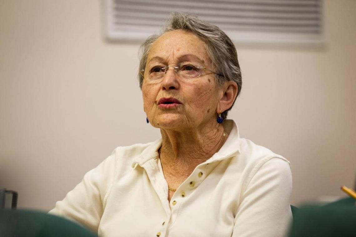 Student Evelyn Larousse participates in the Italian class of professor Manny Rossi at the Osher Lifelong Learning Institute at the University of Miami in Coral Gables on Thursday, March 22, 2018.