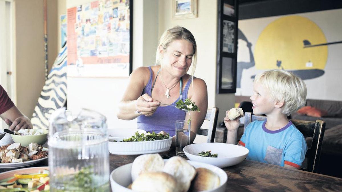 Start healthy eating habits at a young age, nutritionists say. And if you eat healthy foods like fruits and vegetables, most likely your child will as well.
