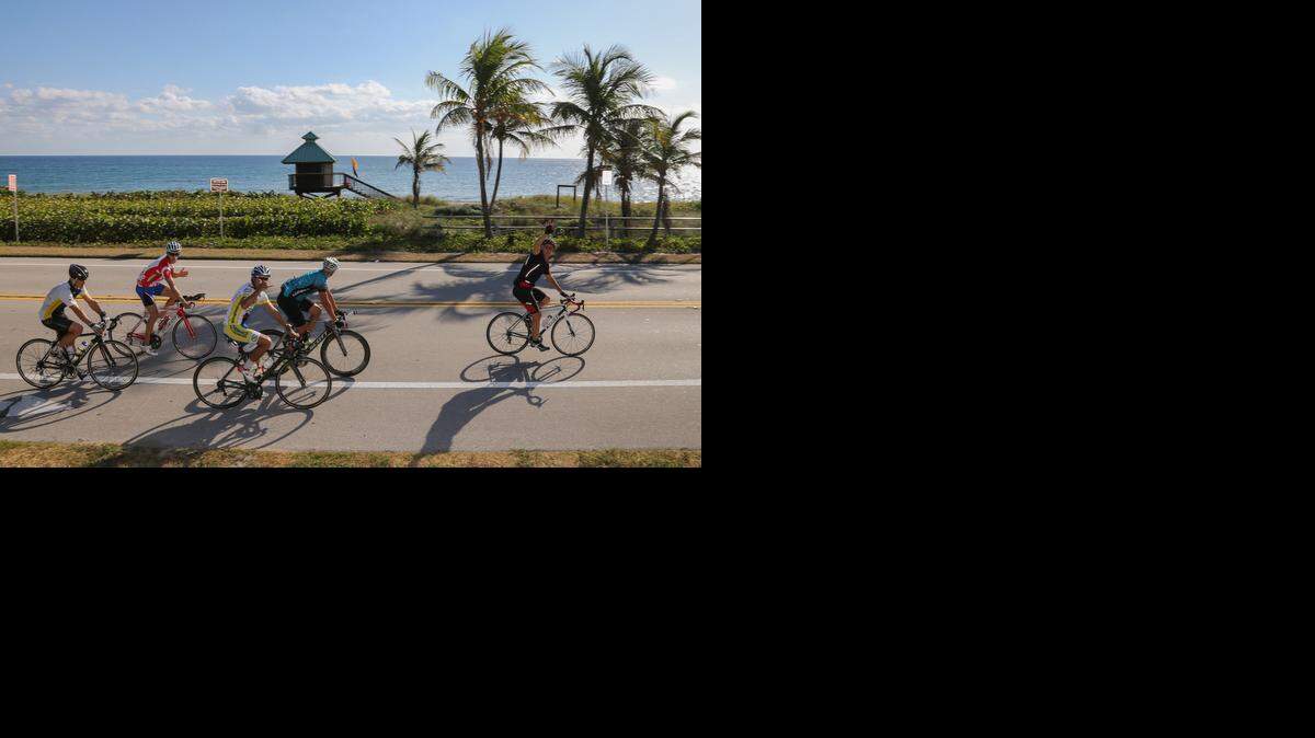 
Riders participating in the 2013 Dolphins Cycling Challenge, a two-day event that supports the innovative cancer research at the Sylvester Comprehensive Cancer Center.
