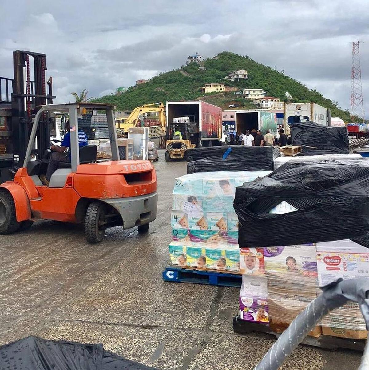 Global Empowerment Mission, a Miami-based non-profit, provides emergency relief in the aftermath of natural disasters. The group has sent more than 40 planes to Puerto Rico with aid. Aid volunteers distribute supplies in the town of Ceiba, Puerto Rico.