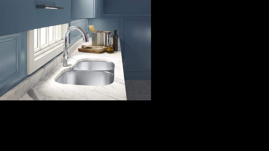 
The Undertone Preserve sink and Sensate kitchen faucet from Kohler.
