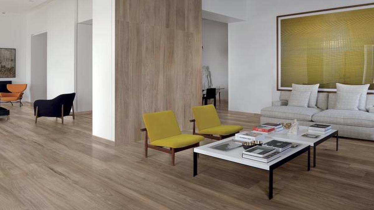 
Digital printing advances are elevating the realism of faux finishes in many design areas, especially on ceramic tiles. These tiles from Supergres.com are printed and sized to look just like wood planking.
