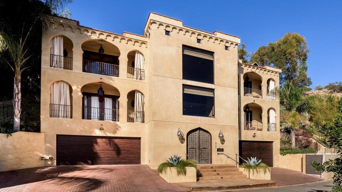 “Empire” actress Taraji P. Henson is asking $3.25 million for the Moorish-inspired contemporary home in Hollywood Hills. Built in 2009, the three-story home has dark wood floors, ornate details and a custom dressing room.