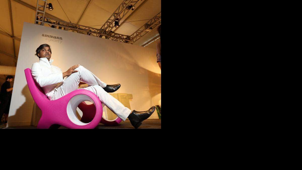 
One of 99 Fish Chairs made by designer Satyendra Pakhale for Cappellini and showing in the Ammunn gallery at Design Miami. The limited-edition plastic lounge chair retails for about $2,200.
