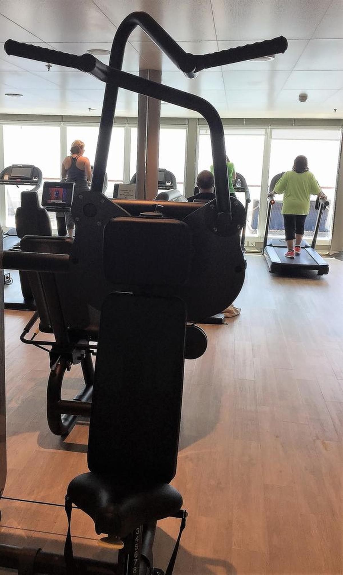 A machine for strength training in the Technogym on Seabourn Encore