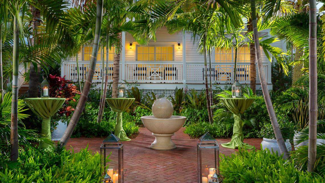 The lush serenity garden at the Marker Hotel. 