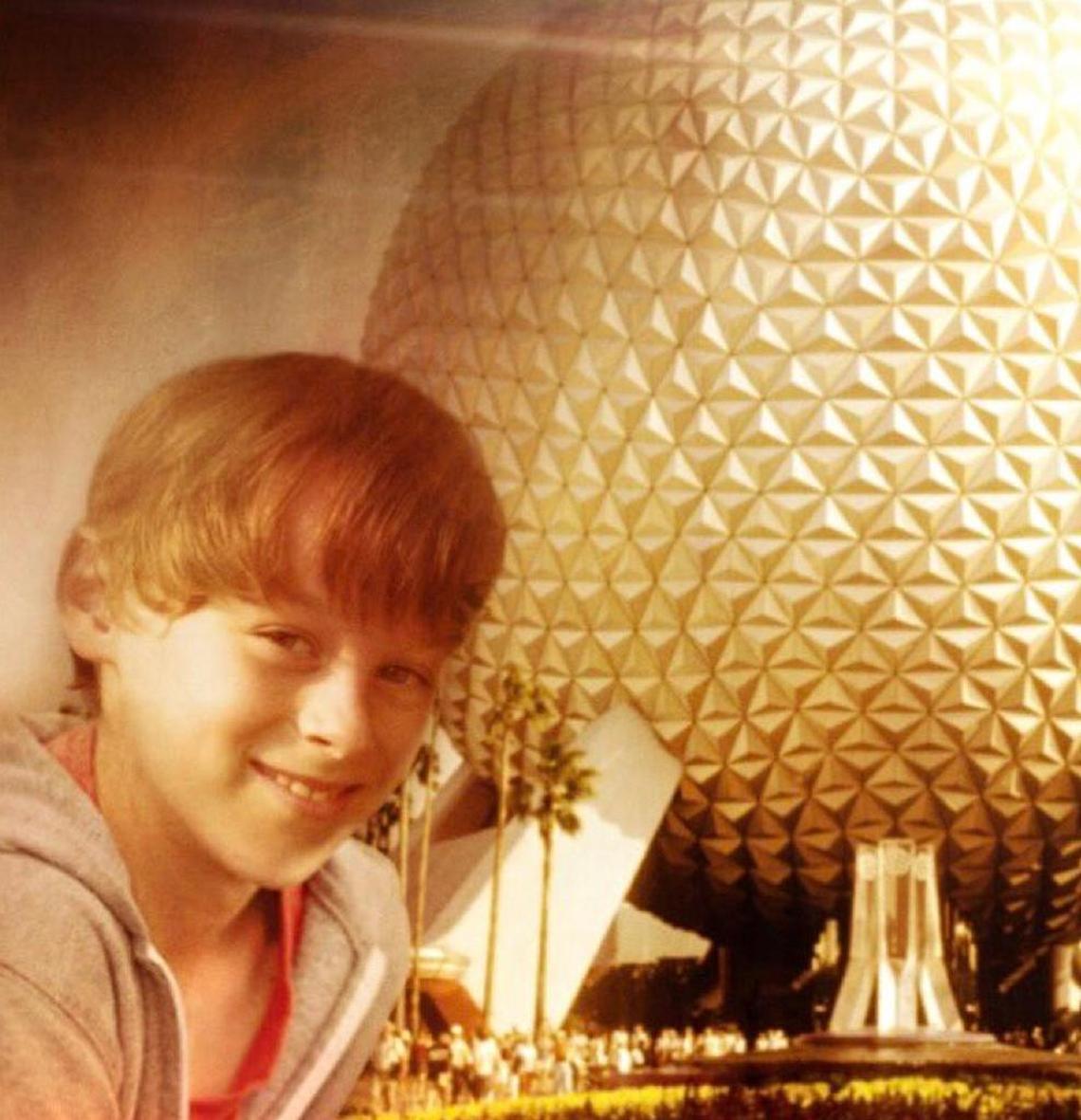 Disney produced this photo of Peter Quill — the fictional superhero leader of “Guardians of the Galaxy” known as Star-Lord — as evidence that he visited Epcot as a child, suggesting that the new ride's story line will tie in with Epcot.