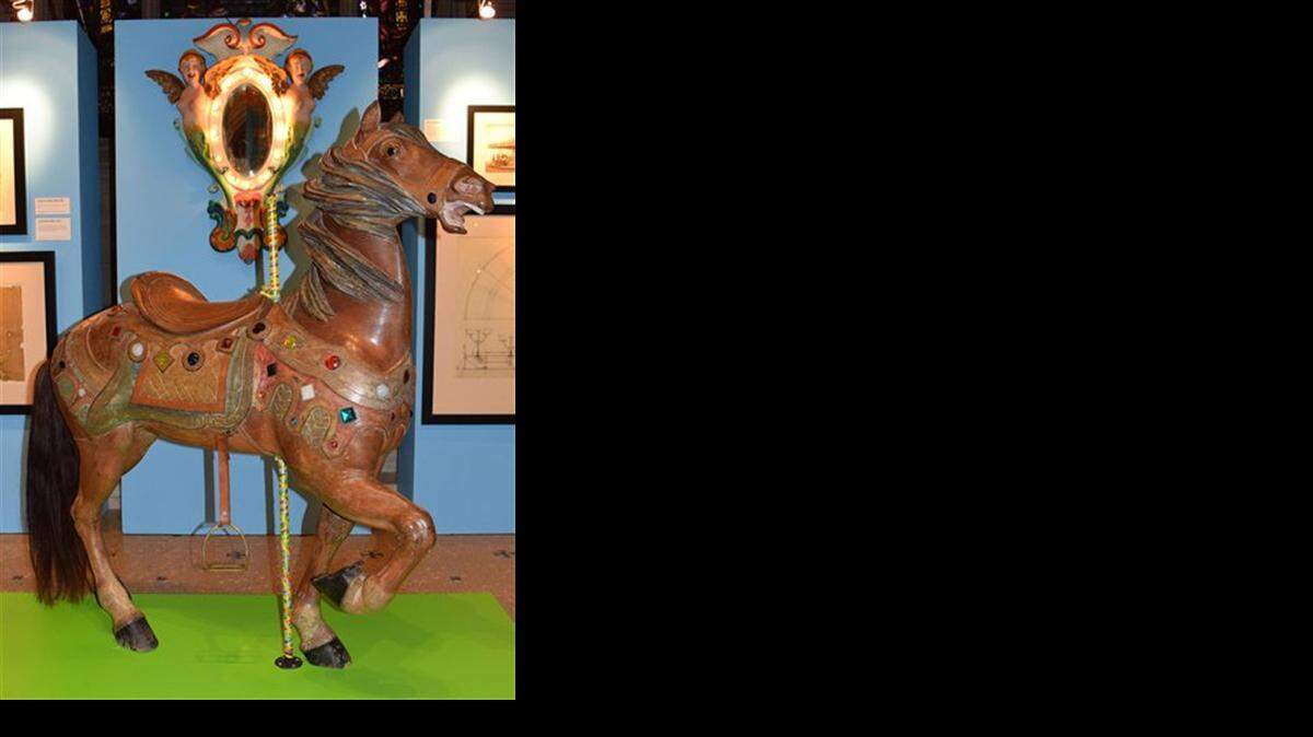 
One of William Mangels’s carousel hourses on exhibit at Brooklyn’s Green-Wood Cemetery.

