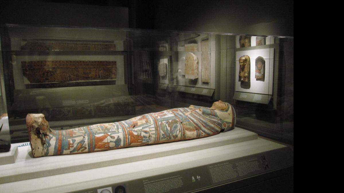 
Collectors’ passions: A mummy at the Walters Museum of Art, whose collection was amassed by a father and son, and is known for its antiquities among other things. 
