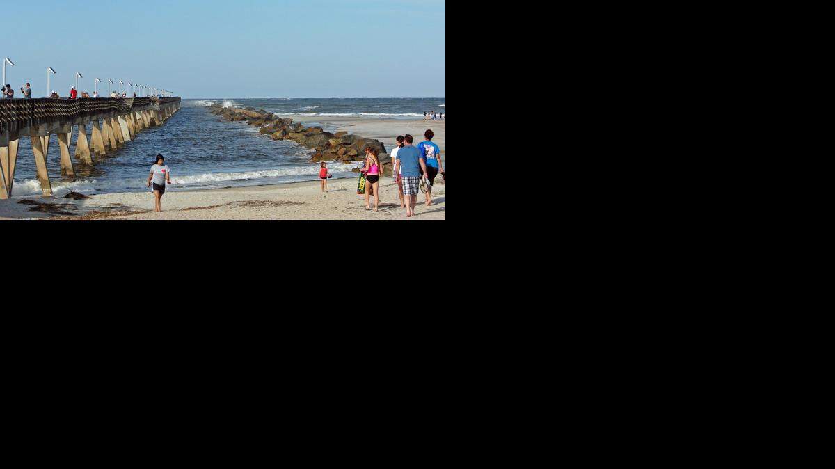 
The fishing pier and beach at Fort Clinch State Park on Amelia Island.
