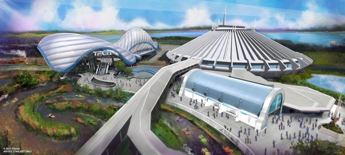 A Tron-themed roller coaster, introduced last year at Shanghai Disneyland, will be added in a new area near Space Mountain at Magic Kingdom.